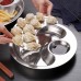 Multifunctional Stainless Steel Plate with Dipping Saucer Round Double-layer Water Oil Draining Tray 28cm
